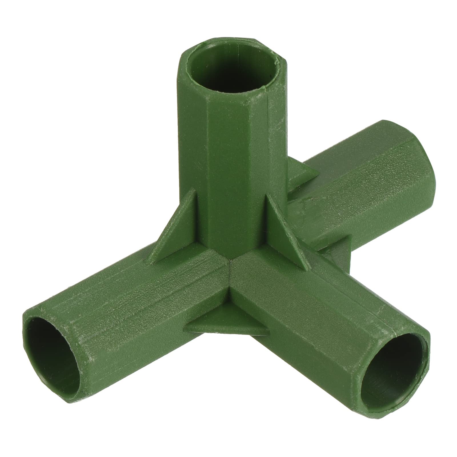 Photo 1 of MECCANIXITY Gardening Frame Connector 12mm Plastic Elbow 4 Way Pipe Fitting Joint for Plant Stakes Fencing Awning Pole Build Green Pack of 25