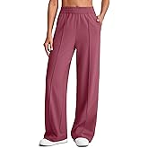 G4Free Wide Leg Pants for Women Stretch Lightweight Trousers High Waist with Pockets Summer Lounge(Wine,L,29")