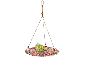 NUFIWRA Reptile Hammock Swing Bed, Cute Lizard Swing Toy for Bearded Dragon, Leopard Gecko, Birds, Parrots, Rats and Other Small Pets (Colorful Yellow)