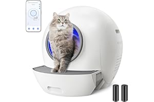 KUNGFUPET Self Cleaning Litter Box, Automatic Litter Box Self Cleaning for Multiple Cats, Extra Large Robot Cat Litter with Safety Sensor Protection, Odor Removal, Smart APP Control, Litter Tracking Pedal