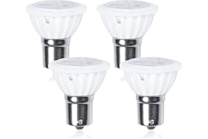Bonlux 1383 1156 1139 1141 R12 LED Reflector Light Bulb, 4W 12V Elevator Bulbs BA15S Single Contact LED Reading Bulb Warm White 3000K for RV Camper Trailer Marine Boat Motorhome Light (4-Pack)