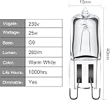 GMY G9 Halogen Oven Bulb 25W 230V 300C Heat Tolerant 4 Pack view 2