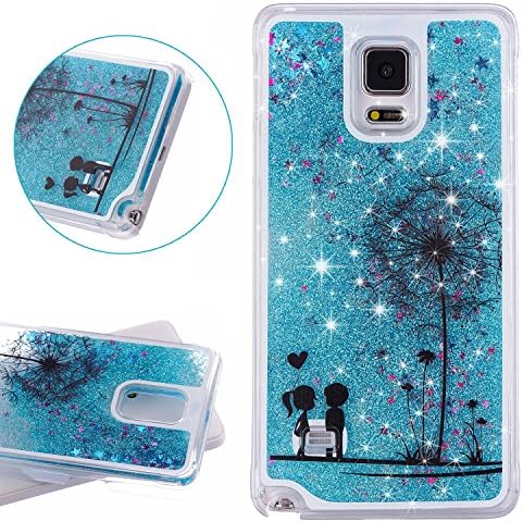 Galaxy Note 4 Case,Galaxy Note4 Liquid Case,3D Bling Glitter Sparkle Stars Hard Plastic Back Case Cover for Samsung Galaxy Note 4(Lover and Dandelion )