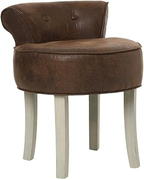 ATMOSPHERA Hocker mit Rückenlehne - Lederimitation Used-Look/Vintage