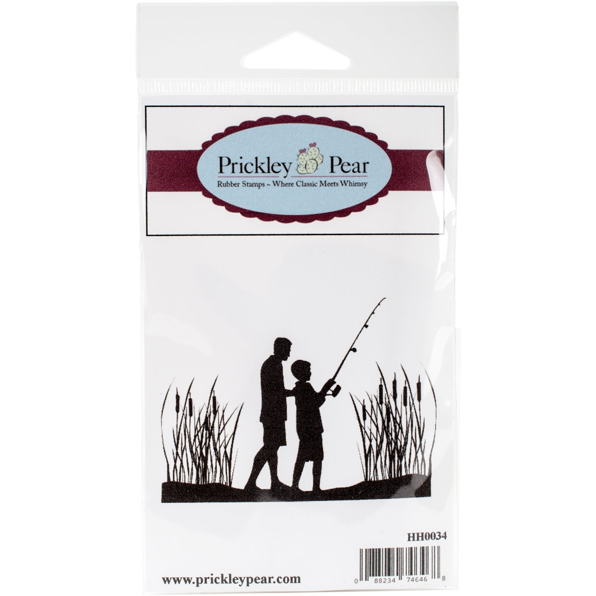 Prickley Pear Cling Stamps 3.25 x 2.5-inch Gone Fishing, Acrylic, Multicoloured, 5.8 x 4.8 x 0.1 cm