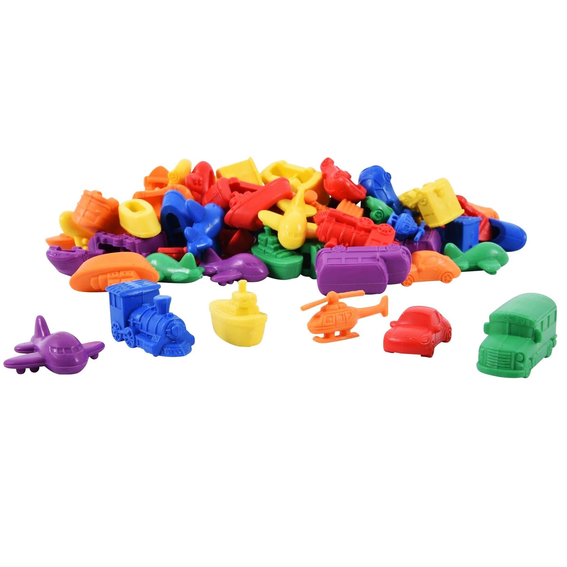 a2bsales Sorting Counters Starter Packs - Early Learning & Motor Skills Maths Toy - SEN Montessori (Transport - 24 Pk)