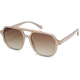 SOJOS Retro Trendy Aviator Polarized Sunglasses Men Women Vintage 70s Square Stylish Frame Sun Glasses SJ2283