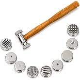 Texturing Hammer for Jewelry Making, Dual Head with 9 Interchangeable Tips