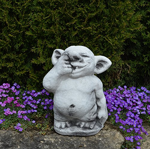 gartendekoparadies.de Lustiger XXL Riesen Troll mit Finger in Nase aus Steinguss, frostfest – Bild 3
