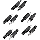 Uxcell 10-Pieces Black Plastic Housing 3.5mm Audio Jack