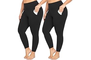 yeuG Plus Size Leggings for Women-Stretchy X-Large-4X Tummy Control High Waist Spandex Workout Black Yoga Pants(Black,Black(Long Length),XX-Large)