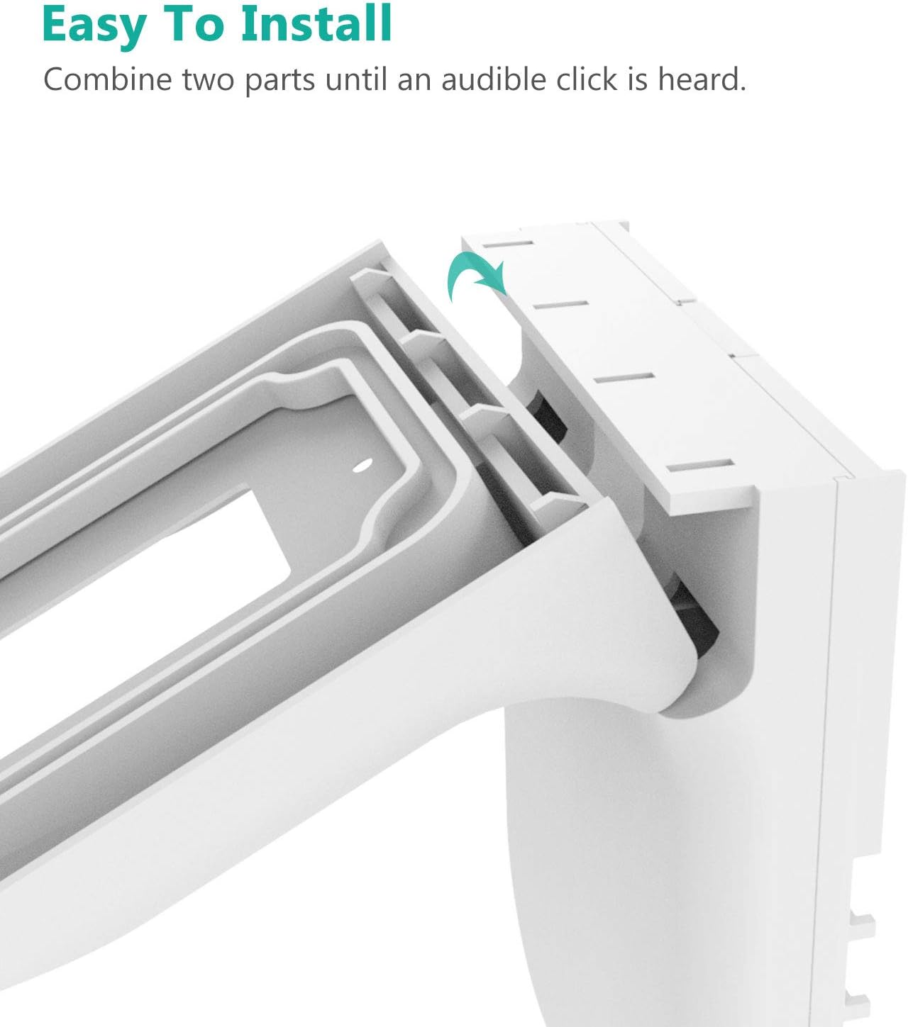 WALI Wall Bathroom Shelf Standard Vertical Duplex GFCI Décor Outlet Charging for Cell Phone, Dot, Google Home, Speaker up to 20lbs with Cable Management and Detachable Hooks (OSH001-W), White: Home & Kitchen