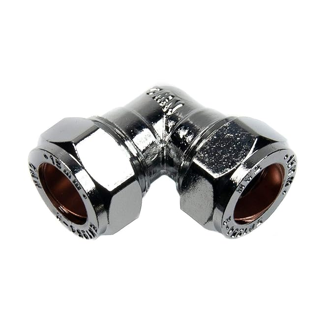 15mm Compression Elbow 90 Degrees Bend Chrome Amazon.co.uk DIY & Tools