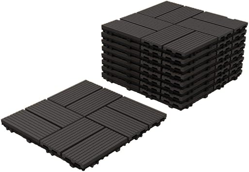 Amazon Weimall ウッドパネル 9枚 約0 8 交互タイプ ダークグレー ジョイント式 約30cm 30cm ウッドデッキ ウッドタイル 人工木 樹脂 庭 ベランダ ウッドデッキ