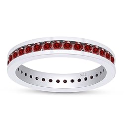 AFFY Round Shape Simulated Garnet Full Eternity