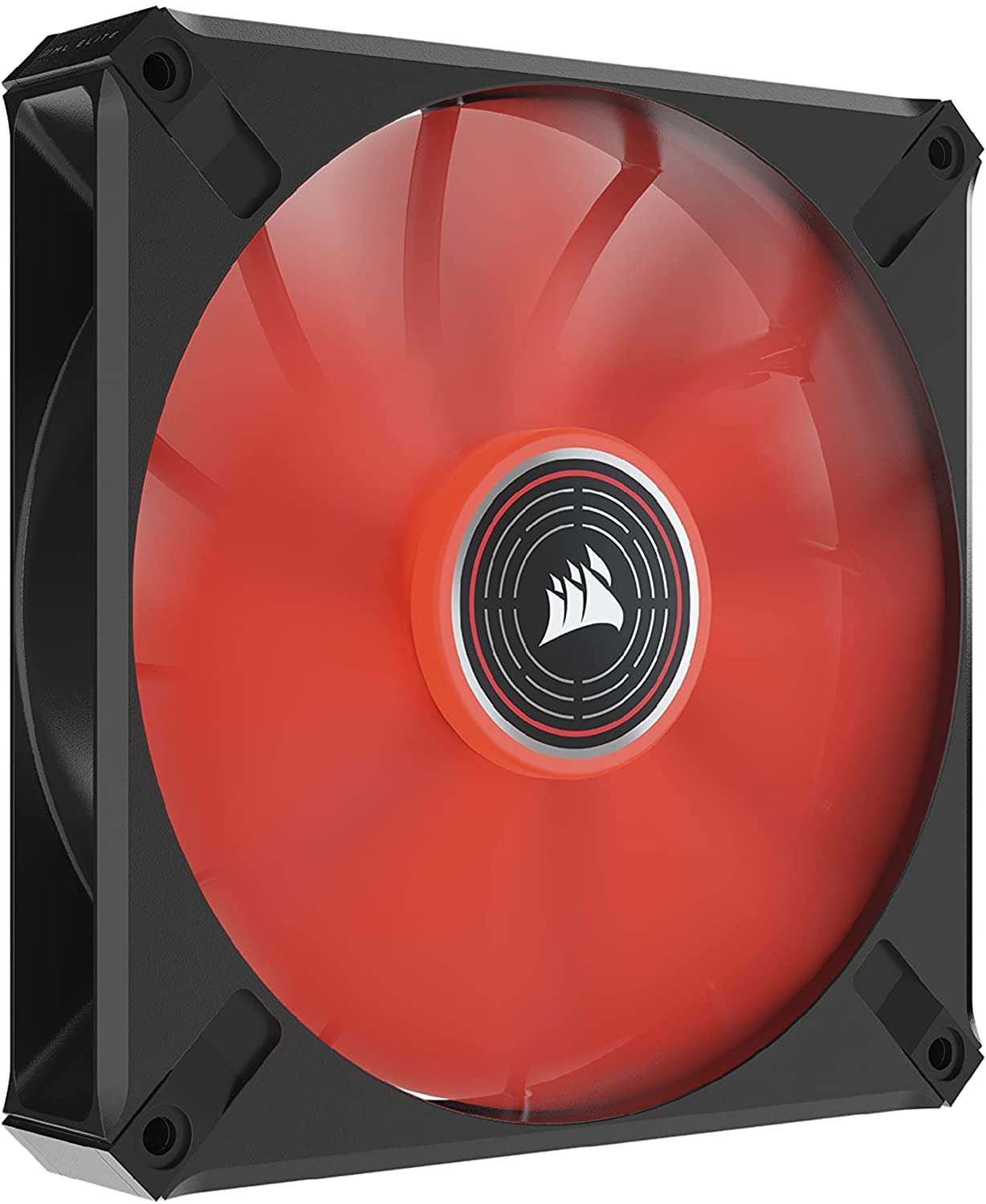 Corsair ML120 LED ELITE, 140mm PWM LED Fan (Corsair AirGuide Technology, Magnetic Levitation Bearing, Up to 1,600 RPM, Eight Vibrant LEDs, Low Noise, High Airflow) Single Pack - Red