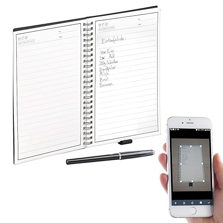 General Office Notizblock: Wiederverwendbares Notizbuch mit schwarzem Stift und App, DIN A5 (Elektronisches Notizbuch)