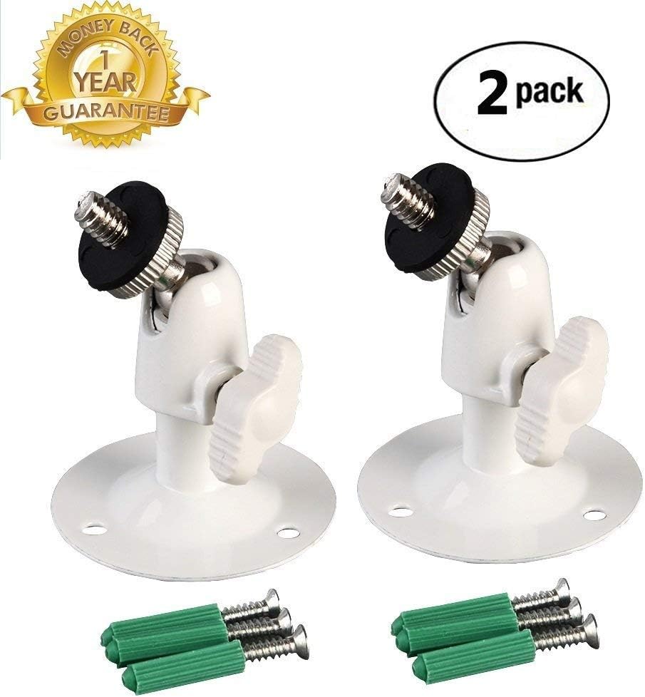 Security Camera Wall Mount Bracket,Adjustable Indoor/Outdoor Mounting Surveillance Products Designed for Arlo, Arlo Pro, CCTV Camera (2 Pack White)