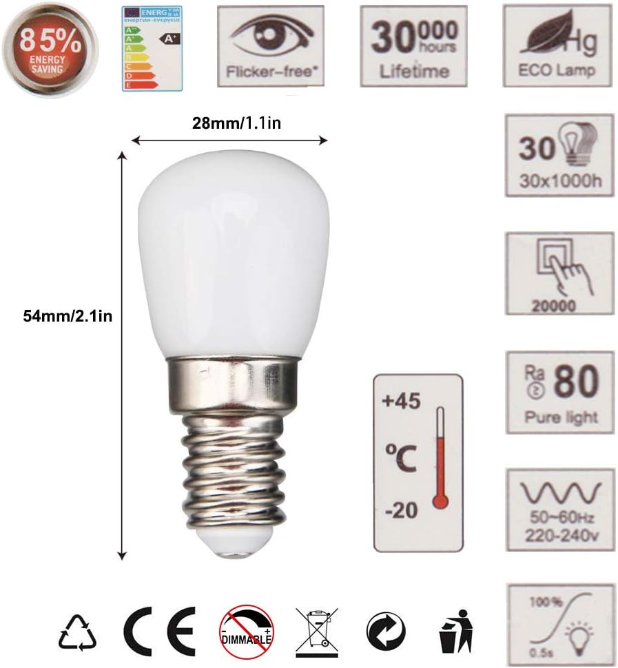 WULUN E14 SES SMD LED Globe Bulb 3W, Equivalent to 40W Halogen Bulb, AC 220-240V, Operating Temperature from -25℃ to +45℃ - Image 3