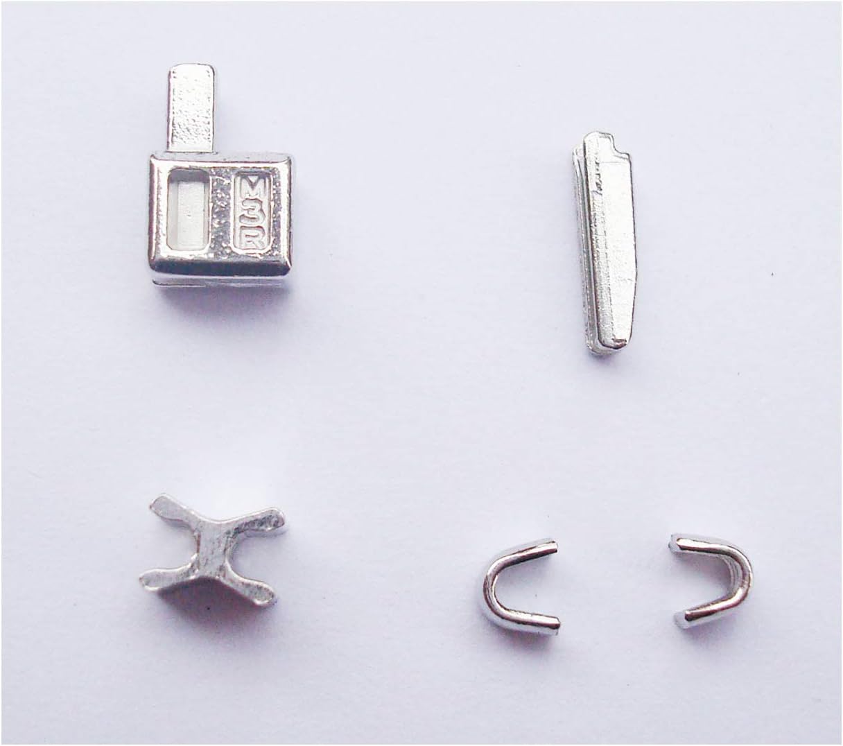 2 Sets Silver 3 Metal Zipper Head Box Zipper Pull Replacements Zipper Sliders Retainer