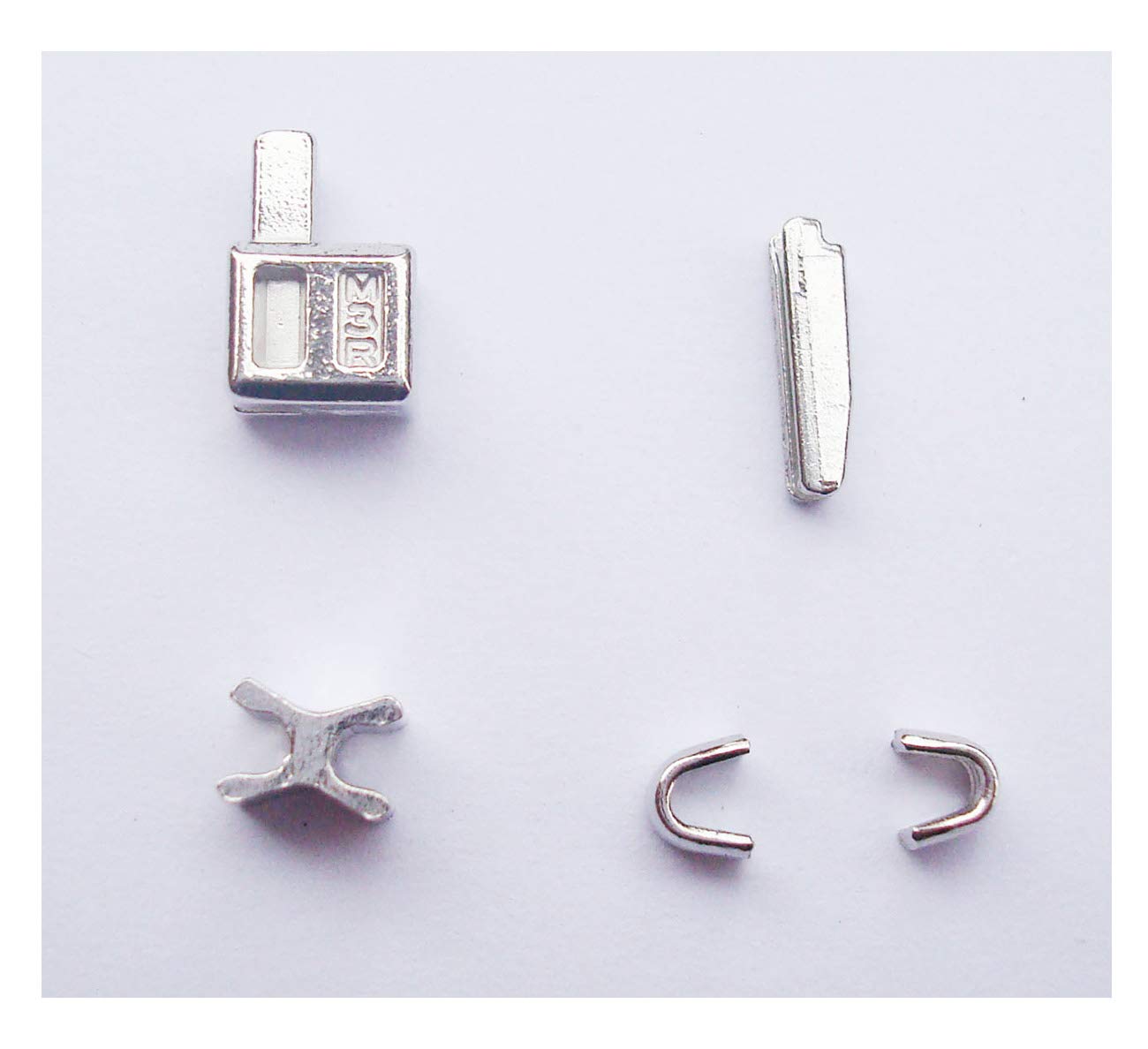 2 Sets Silver #3 Metal Zipper Head Box Zipper Pull Replacements Zipper Sliders Retainer Insertion pin Easy for Zipper Repair kit(#3)