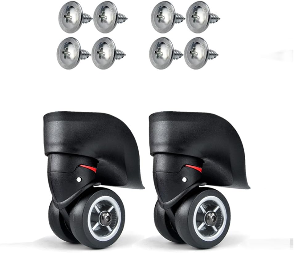 vanyuda Suitcase Luggage Wheels Transport Castors Screw Replacement Left and Right black 2 Pièces