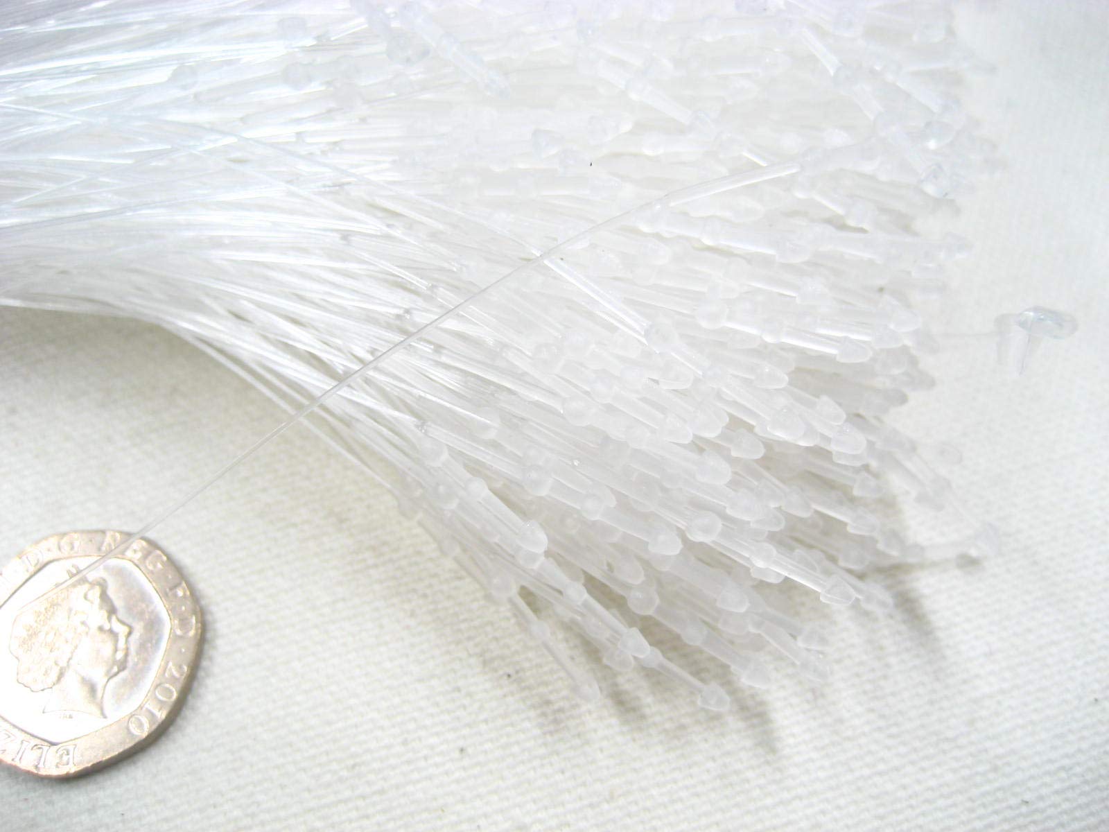 1000pcs Clear Plastic Hang Tag String Snap Lock Fastener Hand use Tagging Supplies