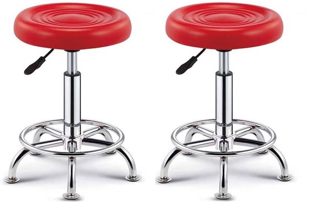 IYB Adjustable StoolDoctor/Kitchen Stool/Office Stool/Chair/Cafeteria Stool/Bar Stool Red