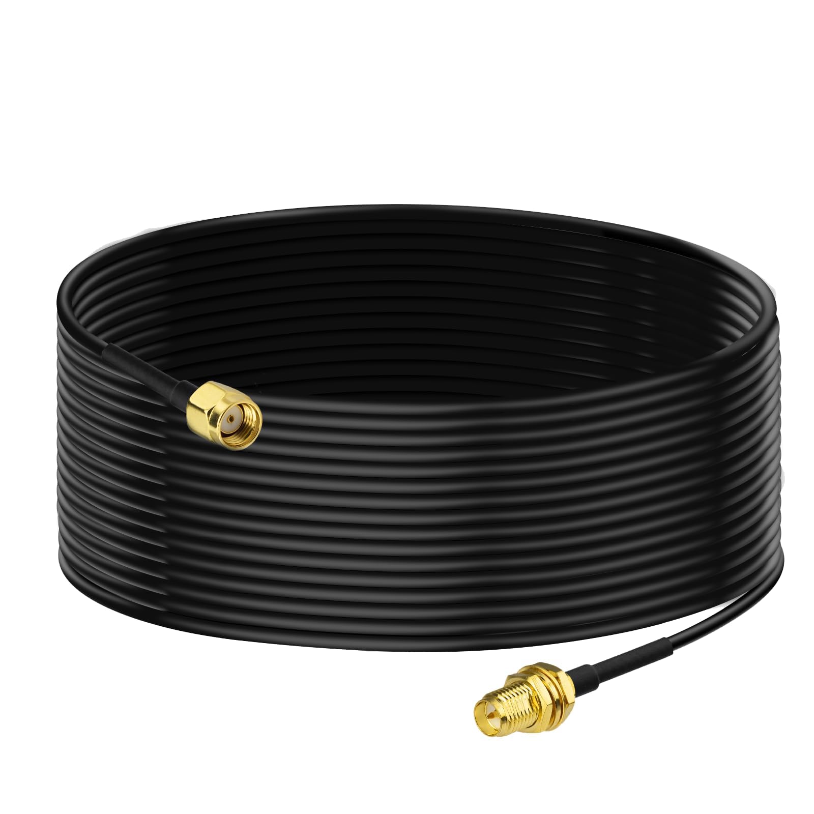 Bingfu WiFi Antenna Extension Cable 10m RP-SMA Male to RP-SMA Female Bulkhead Mount RG174 Coaxial Cable for WiFi Router Security Camera Wireless Mini PCI Express PCIE Network Card Adapter