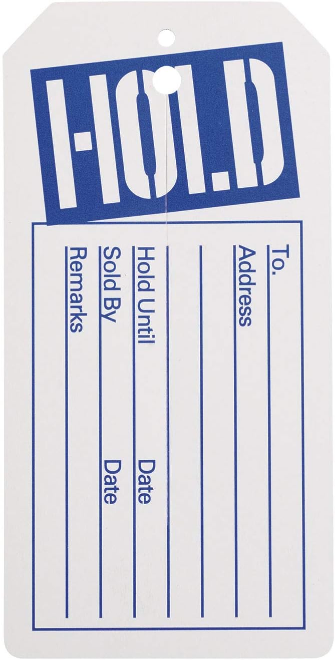 SSWBasics Blue/White Hold Slit Tags (2-3/8"W x 4-3/4"H) - Box of 1,000