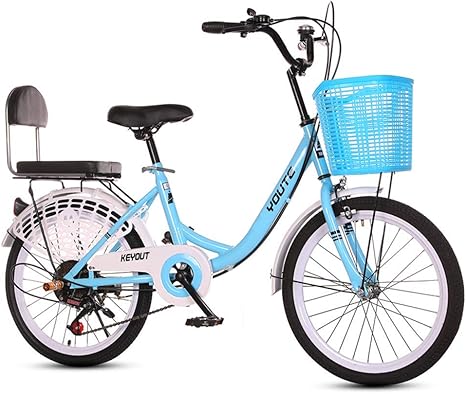 Amazon Co Jp 24インチ女の子自転車6スピードレジャースクーター大人の学生超軽量ポータブルアームレスト付き背もたれシート ブルー Inch ホーム キッチン
