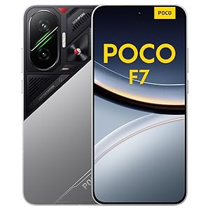 POCO F7 Smartphone, 12+256GB, Argento, Snapdragon® 8s Gen 4 Flagship, Batteria 6500mAh, Fotocamera Sony da 50MP con OIS, Display AMOLED 6.83″ 1.5K 120Hz (Adattatore di alimentazione non incluso)