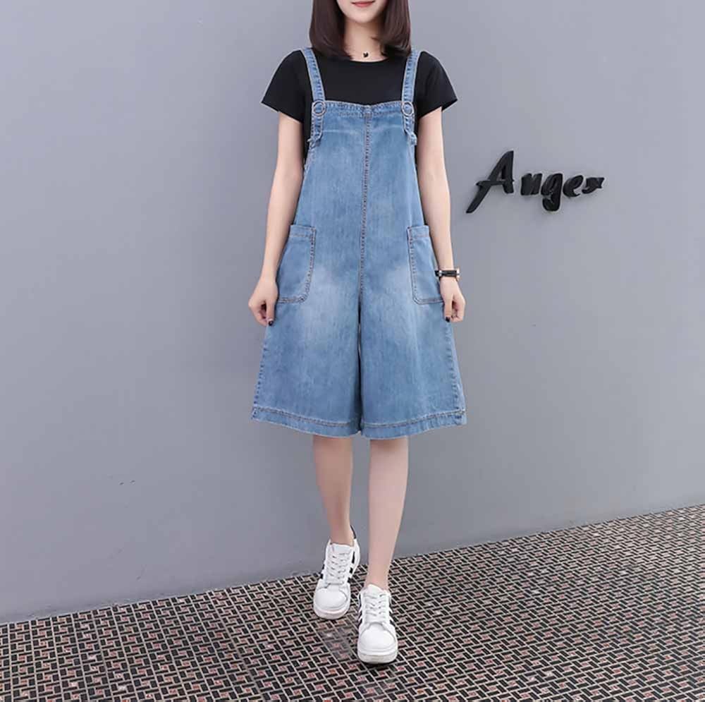 knee length dungaree shorts