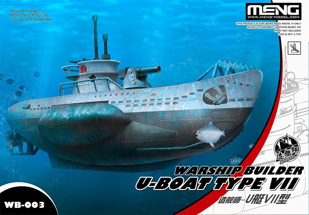 Meng Model Warship Builder U-Boat Type VII Cartoon Ship