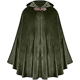 Velvet Halloween Cloak with Hood for Men Women Hooded Cape Gothic Vintage Medieval Renaissance Cosplay Party Costume