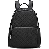zhongningyifeng Women's Travel Backpack, Nylon Daypack with Silver Zippers, Black, Lightweight (Medium)