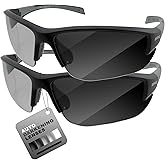 Global Vision 2 PAIR Hercules-7 24-Hour Auto-Darkening Transitional Safety Glasses Sunglasses Clear to Smoke Photochromic Lens
