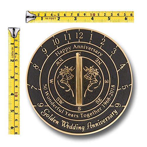 Golden Wedding Anniversary Sundial Gift