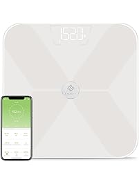 Etekcity Smart BMI Scale, Bluetooth Body Fat Scale Wireless Digital Bathroom Weight Scale with 13 Essential Measurements and ITO Conductive Glass,FDA Approved Body Composition Analyzer with App, White