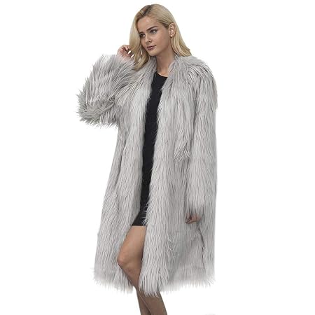 Wxgy Faux Fur Coat Fashion Solid Color Long Hair Design Long Model