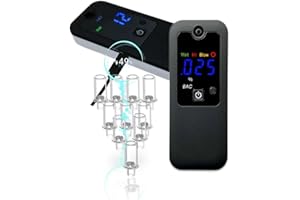 iBACheck Breathalyzer, Professional Sensor Breath Alcohol Tester High-Accuracy Rechargeable Digital Breathalyzer Personal & Professional Use with 10 Mouthpieces