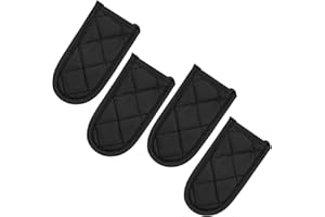 Evoio Cast Iron Skillet Handle Covers, Pot Handle Covers Heat Resistant, Heat Resistant Pot Pan Skillet Hot Handle Holder Sleeves Mitt Cover for Kitchen, BBQ and Baking Cookware (4-Pack Black)