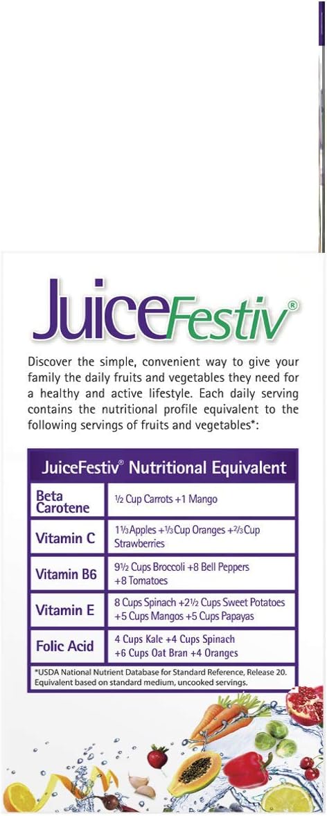 Natrol JuiceFestiv Daily Fruit & Veggie Capsules with Probiotics and Digestive Enzymes 240 Count: Health & Personal Care