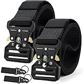 DOOPAI Tactical Belt for Men, 3Pack Military Nylon Web with Heavy Duty Quick Release Metal Buckle