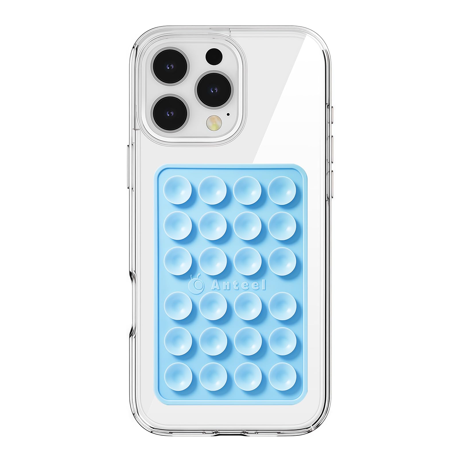 Photo 1 of PKYAA Anteel MAX Silicone Suction Phone Case Adhesive Mount, Upgraded Super Strong Grip, Durable, Easy to Use, Hands-Free Sticky Phone Holder for Selfies, Tiktok Videos, 2.56"x3.94" (Baby Blue)
