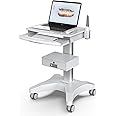 Medical Trolley Cart with Laptop Tray and Oral Scanner Holder, Mobile Workstation on Wheels with a Drawer for Hospital Dental Clinics Beauty Salons (OC-3)