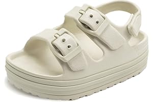 GULAKY Toddler Sandals Girls Boys Double Buckle Sandals Children's Adjustable Back Strap Water Sandal Kids Beach Shoes Flat O