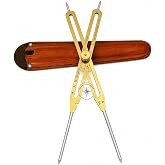 Sana Nautical Solid Brass Proportional Divider 12 Inch Survey Engineering Drafting Tool Professional 12&rdquo; Long Solid Brass with Heavy Duty Steel Point with with Leather case, Golden, M