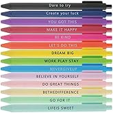 Aosrpvoi 14 Pack Inspirational Ballpoint Pens with Uplifting Quotes - Black Ink Motivational Pens for School, Office, Classroom Supplies, Teacher & Student Appreciation(14 Unique Designs)