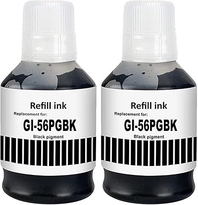 SHUOLEI GI-56 Ink Bottle 2-Pack Black for Canon MAXIFY GX7050 GX6050 GX5050
